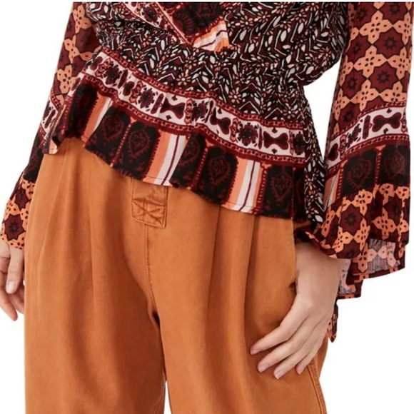 💫 HP 💫 NWTS FREE PEOPLE ROSALIE BELL SLEEVE BLOUSE (L) - Picture 6 of 13